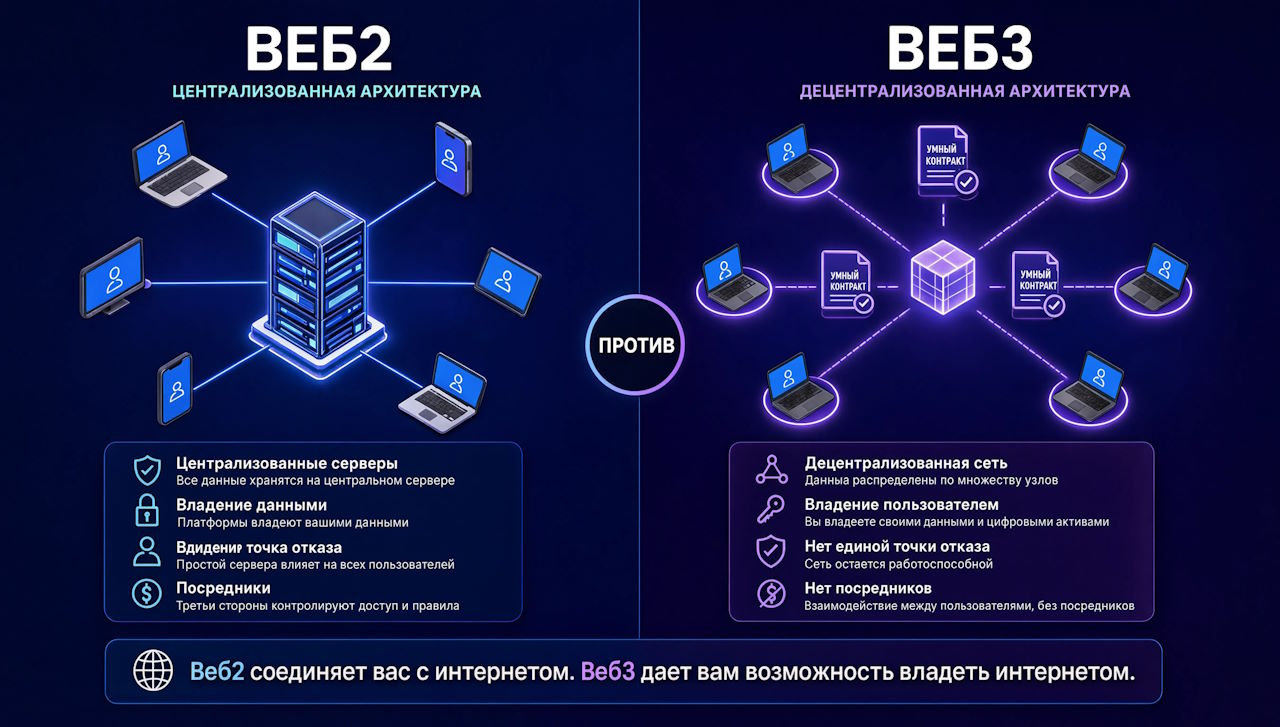 Comparison of centralized and decentralized application architecture