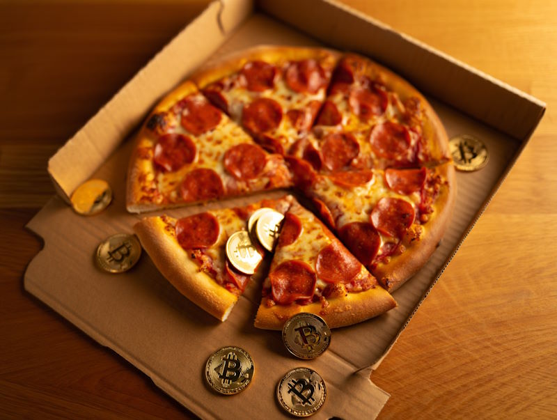 First purchase with Bitcoin - a pizza. Concept