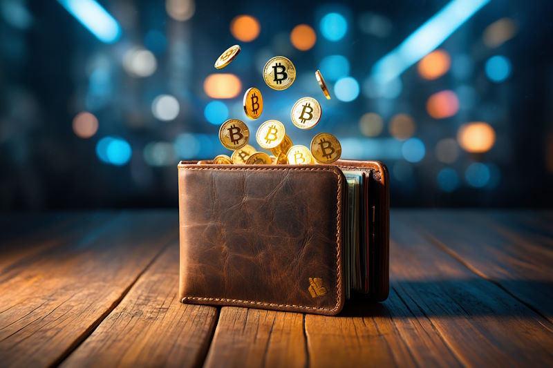 Wallet for Bitcoin and altcoins. Concept.